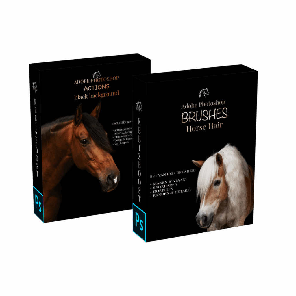 Blackbackground photoshop paardenfotografie en Paardenhaar brushes ps