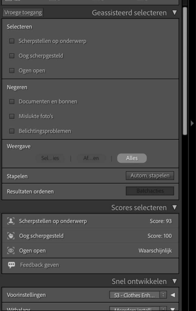 Lightroom AI Culling paardenfotografie