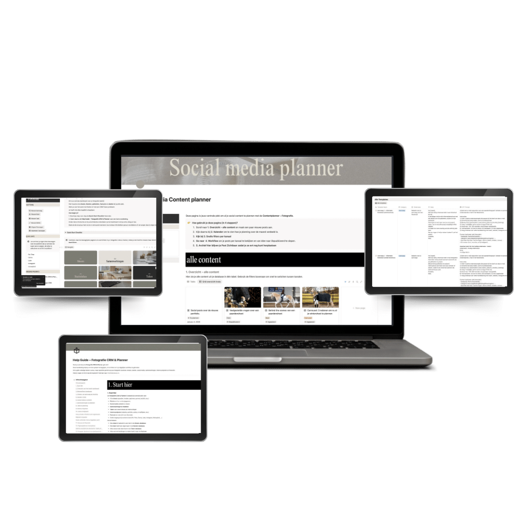 Notion Planner CRM Fotografen