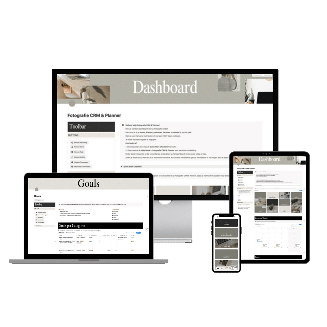 Notion Planner CRM Fotografen