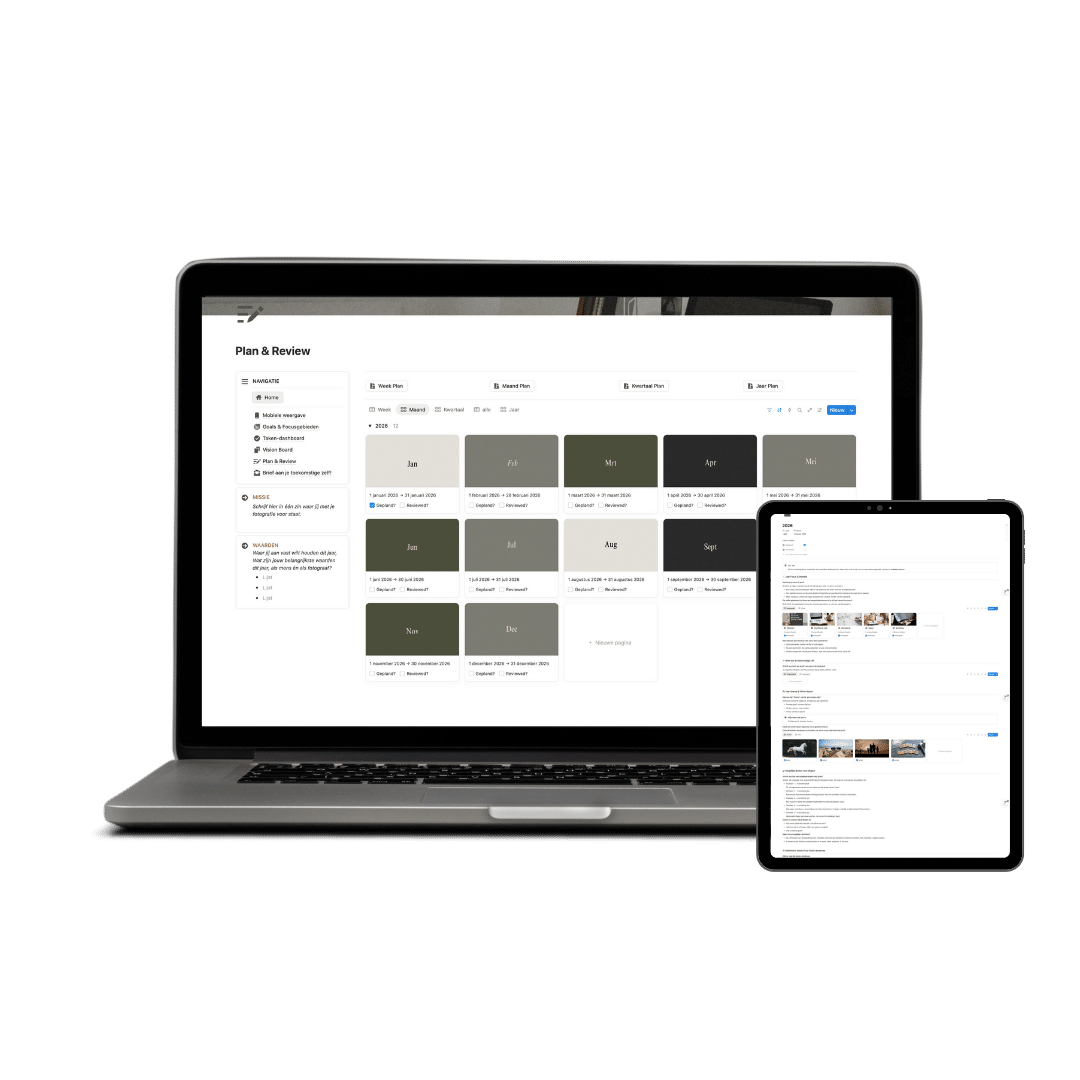 Notion vs Excel voor klantbeheer als fotograaf